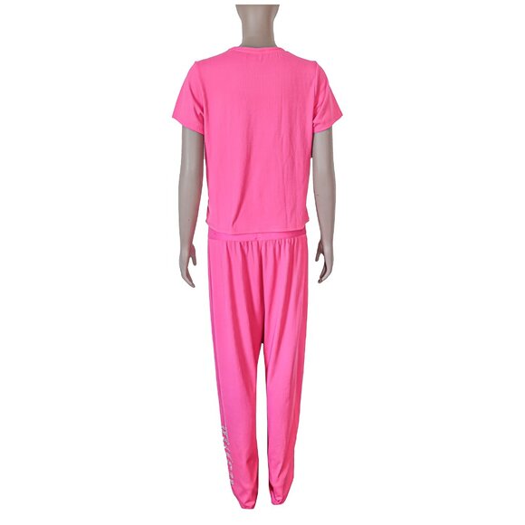 Juicy Couture Pink Pajamas Matching Set Casual Loungewear Two Piece Set Size XL - Picture 4 of 6